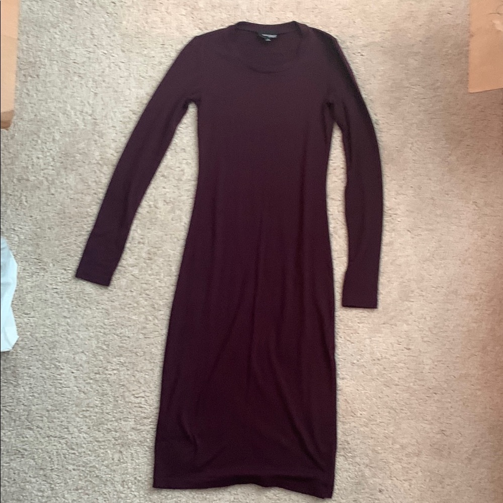 Aritzia Wilfred Elegant Long Sleeve Burgundy Dress